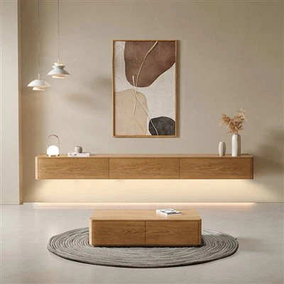 Тумба під телевізор з ясеневого шпону